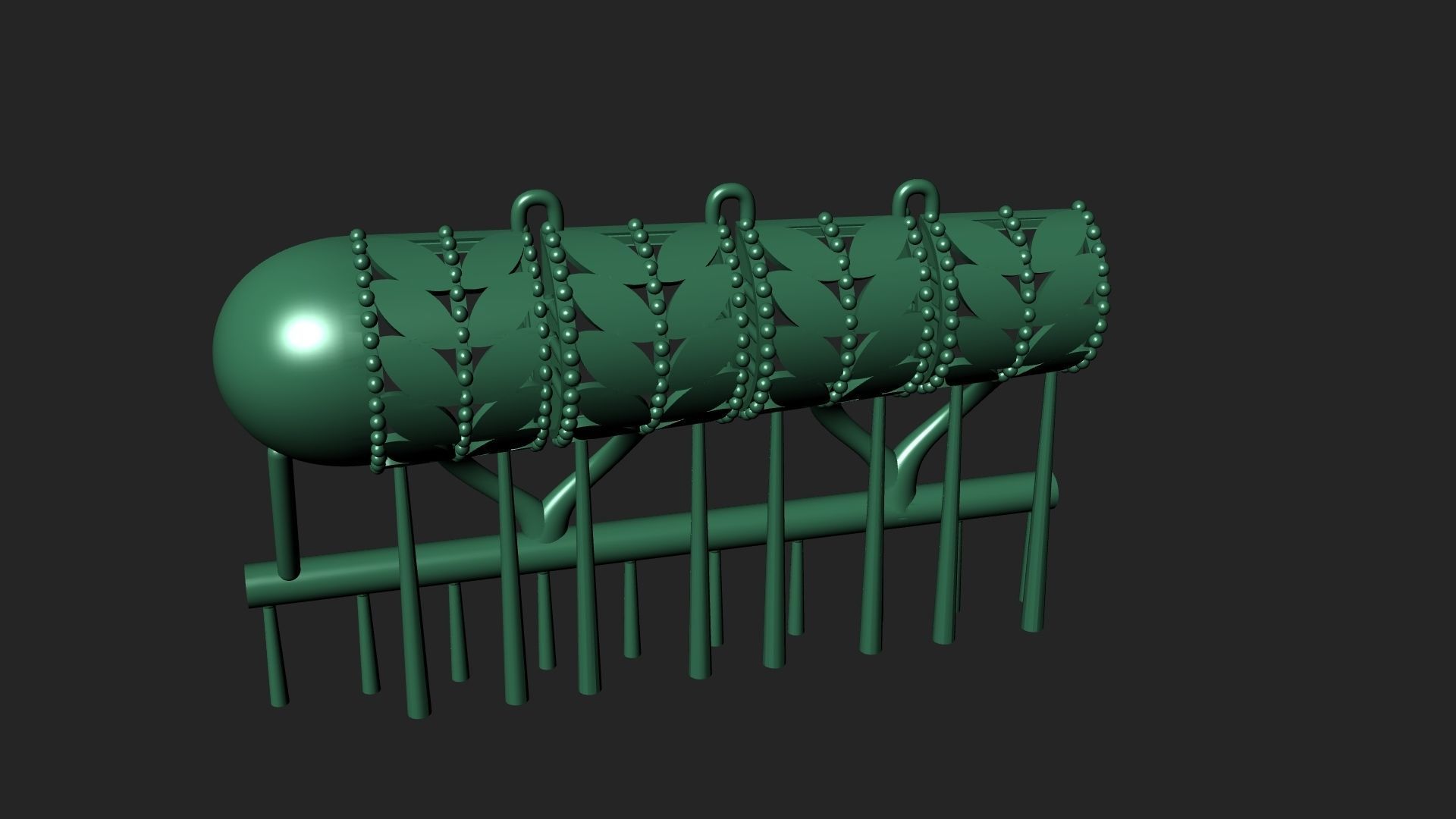 Necklace bracelet earrings wheat model fusion 3D print model_9