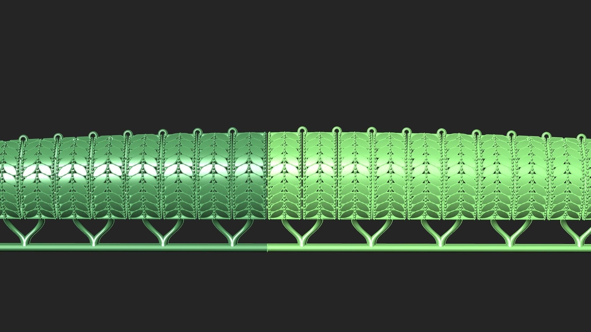 Necklace bracelet earrings wheat model fusion 3D print model_14