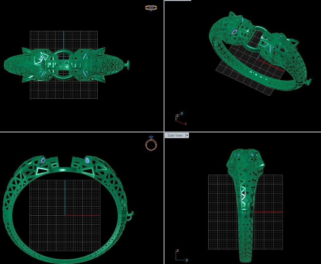 Panther Bracelet 3d print model 3D print model_3