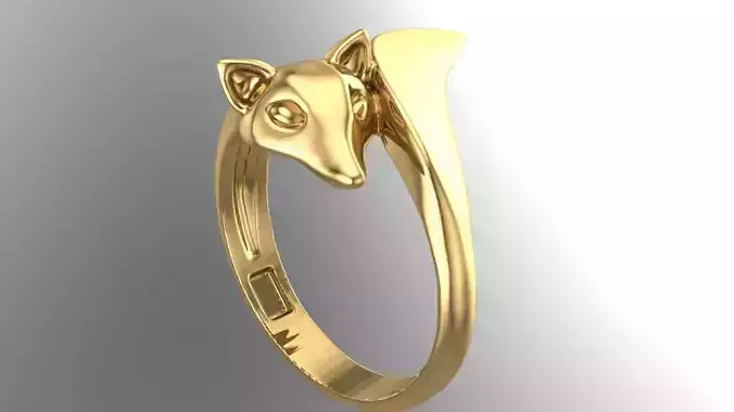Silver and Gold Fox ring