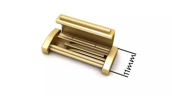 11 mm Plain Gold Lock Box for Jewelry 3D print model