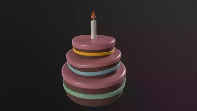 Cartoon Cake 3D Model Low-poly 3D model