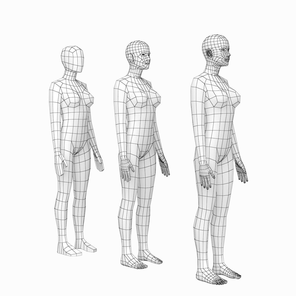 Natural Female and Male Base Mesh SUPER BUNDLE 3D model_10