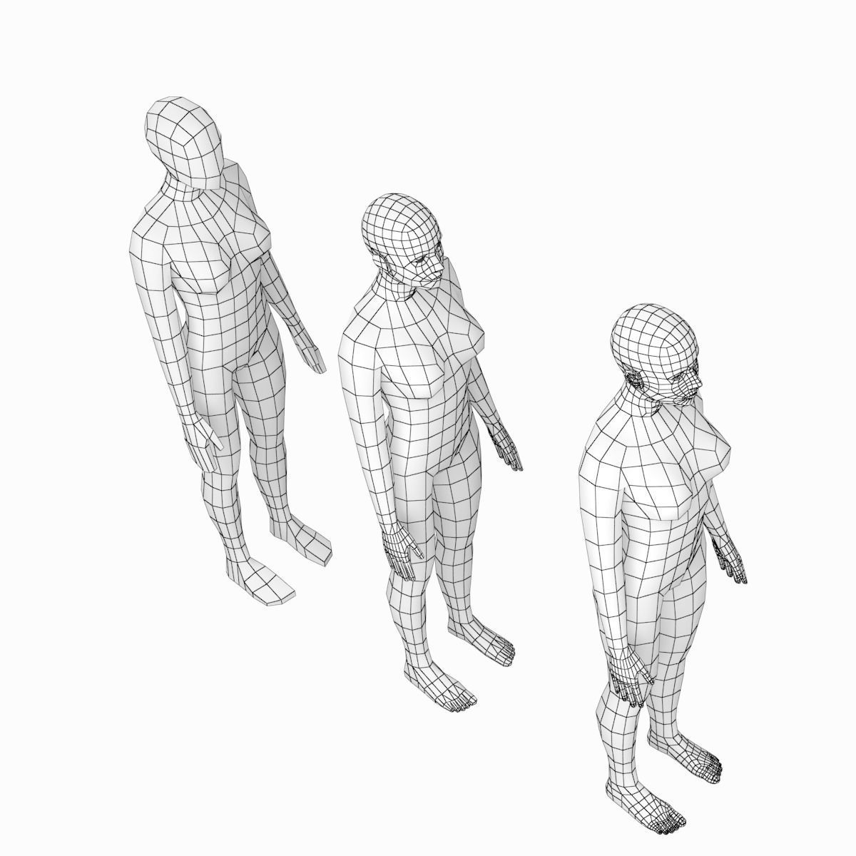 Natural Female and Male Base Mesh SUPER BUNDLE 3D model_23