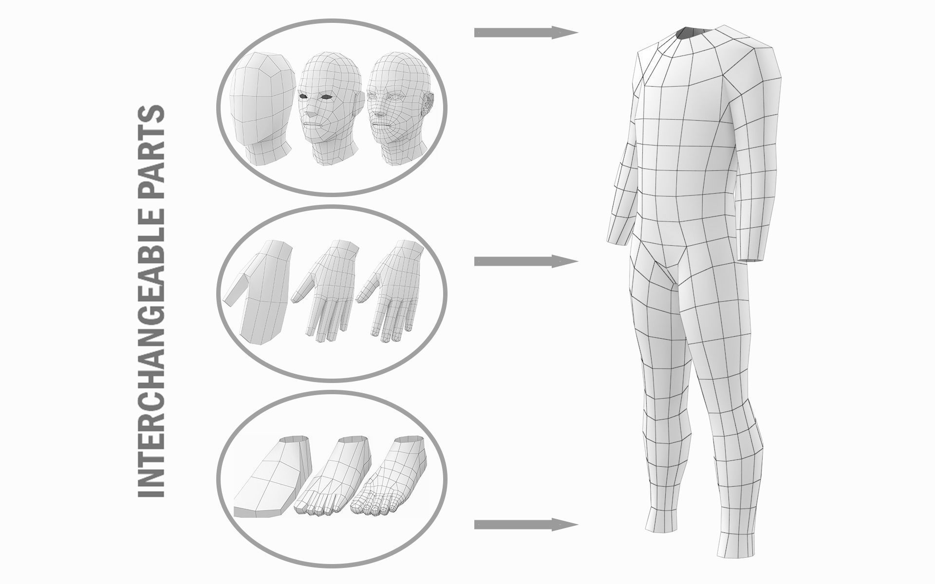 Natural Female and Male Base Mesh SUPER BUNDLE 3D model_20