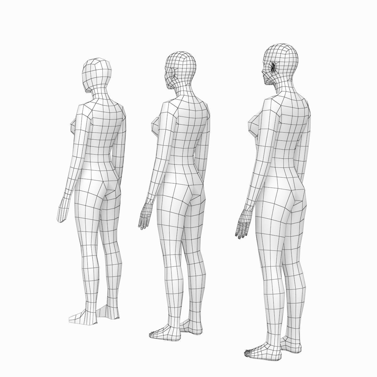 Natural Female and Male Base Mesh SUPER BUNDLE 3D model_11