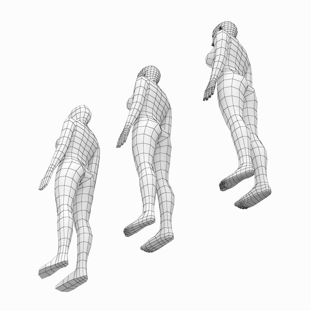 Natural Female and Male Base Mesh SUPER BUNDLE 3D model_47