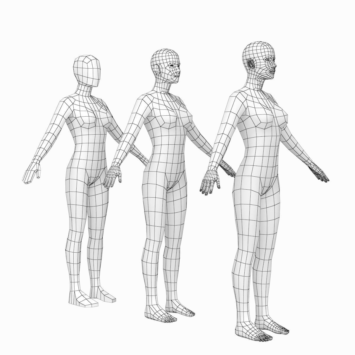 Natural Female and Male Base Mesh SUPER BUNDLE 3D model_8
