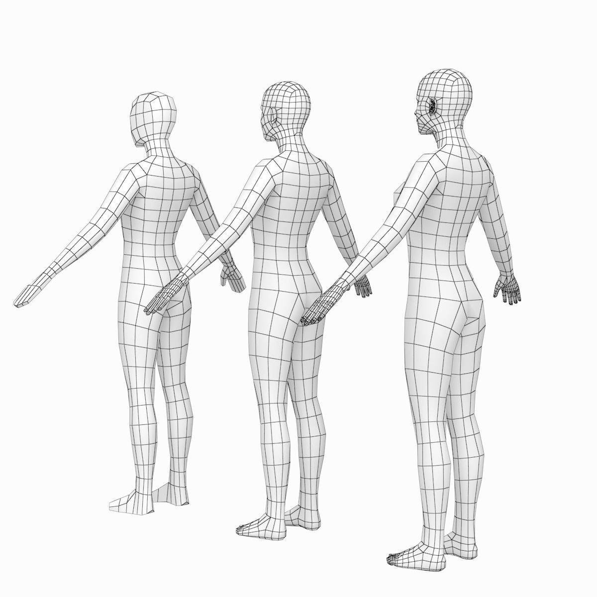 Natural Female and Male Base Mesh SUPER BUNDLE 3D model_9
