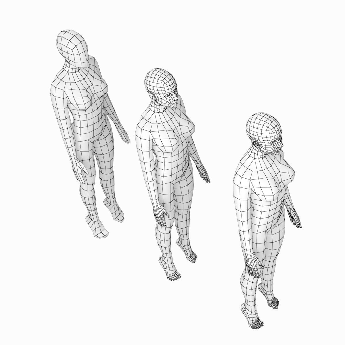 Natural Female and Male Base Mesh SUPER BUNDLE 3D model_29