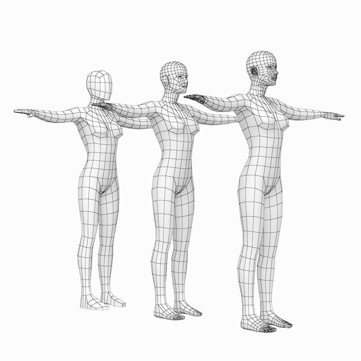 Natural Female and Male Base Mesh SUPER BUNDLE 3D model_12