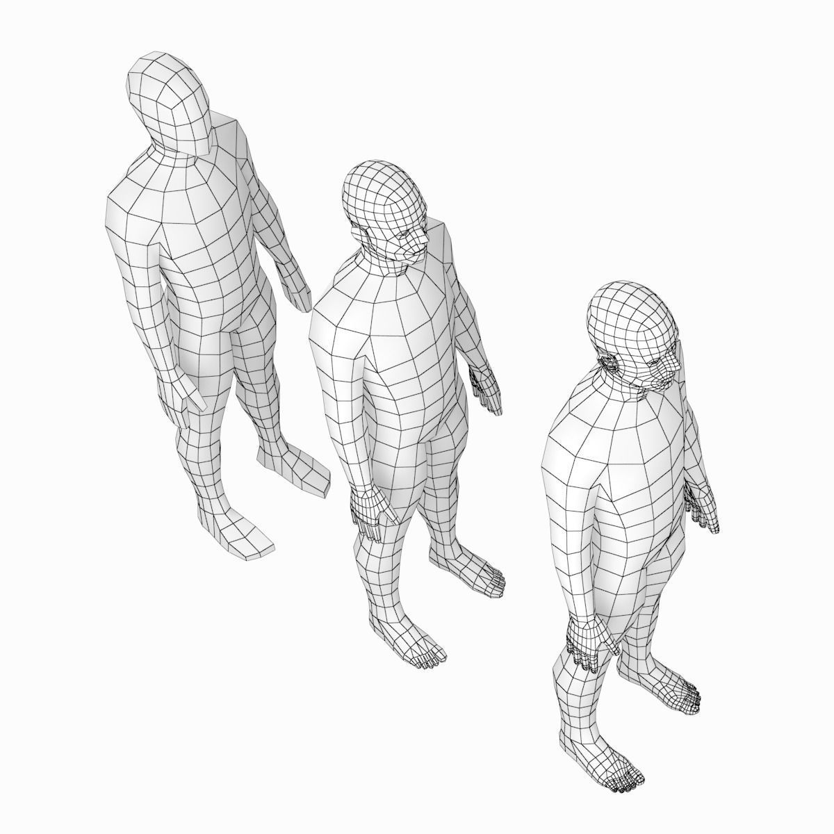 Natural Female and Male Base Mesh SUPER BUNDLE 3D model_35