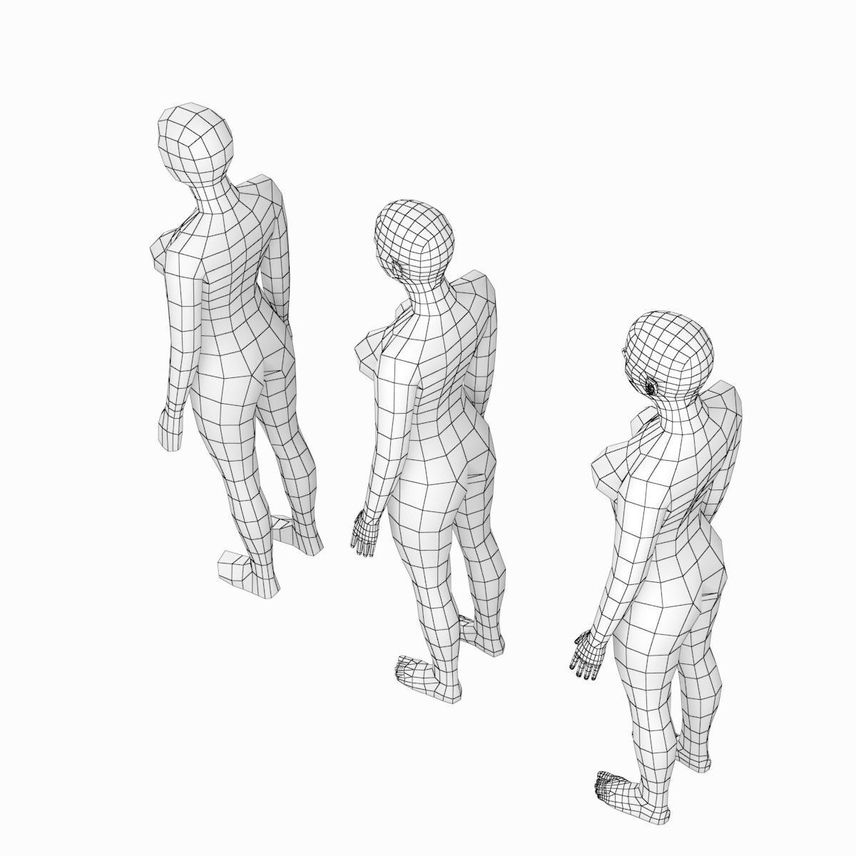 Natural Female and Male Base Mesh SUPER BUNDLE 3D model_24