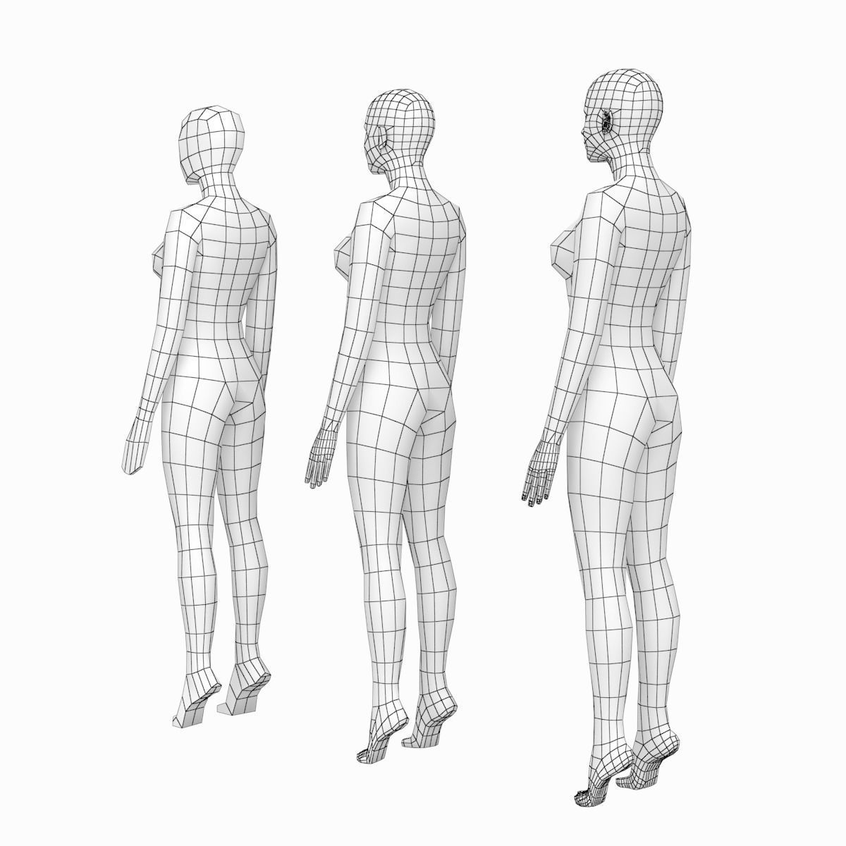Natural Female and Male Base Mesh SUPER BUNDLE 3D model_17