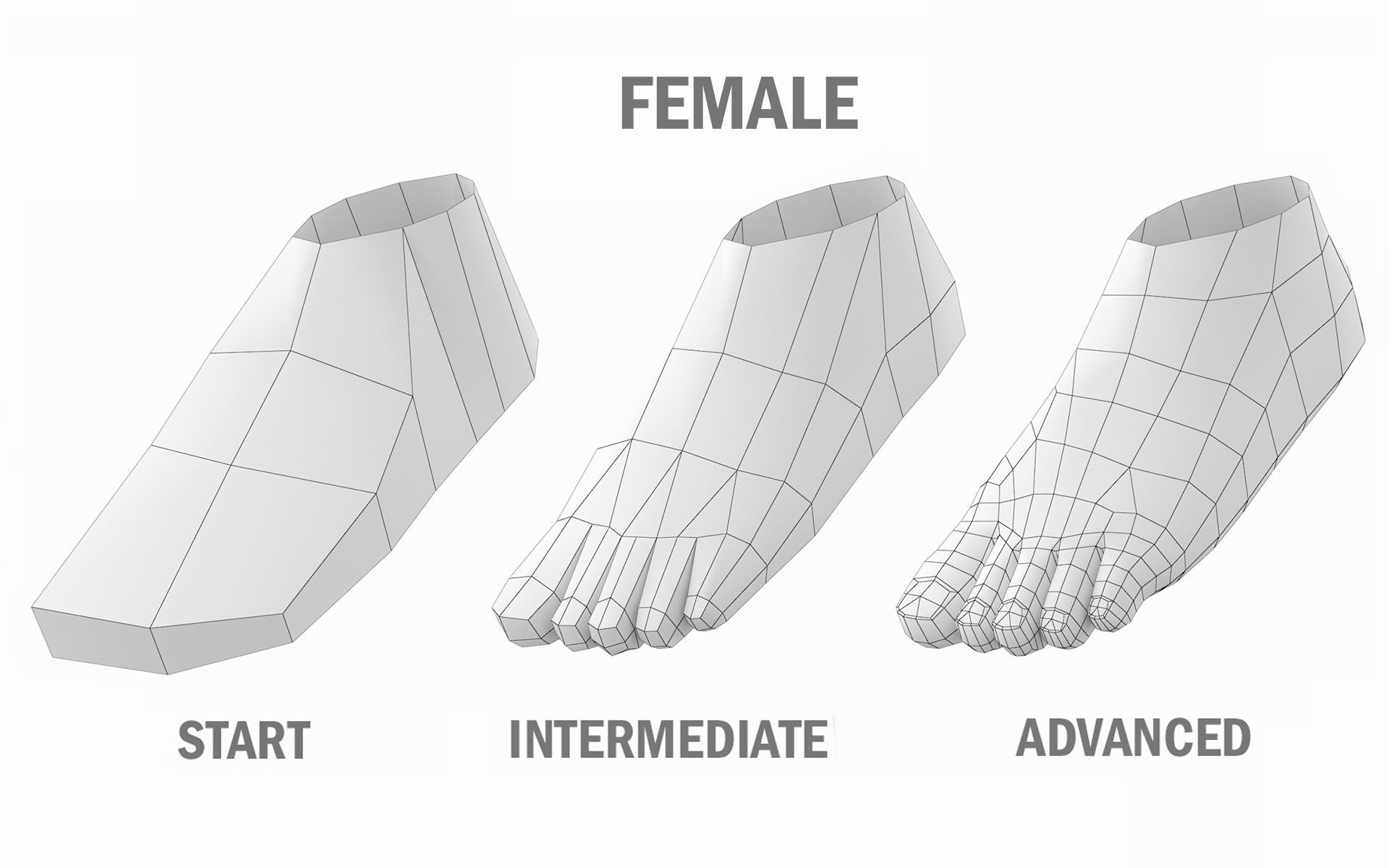 Natural Female and Male Base Mesh SUPER BUNDLE 3D model_3