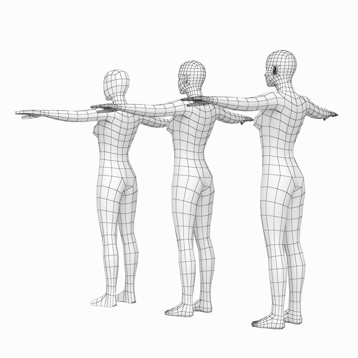 Natural Female and Male Base Mesh SUPER BUNDLE 3D model_13