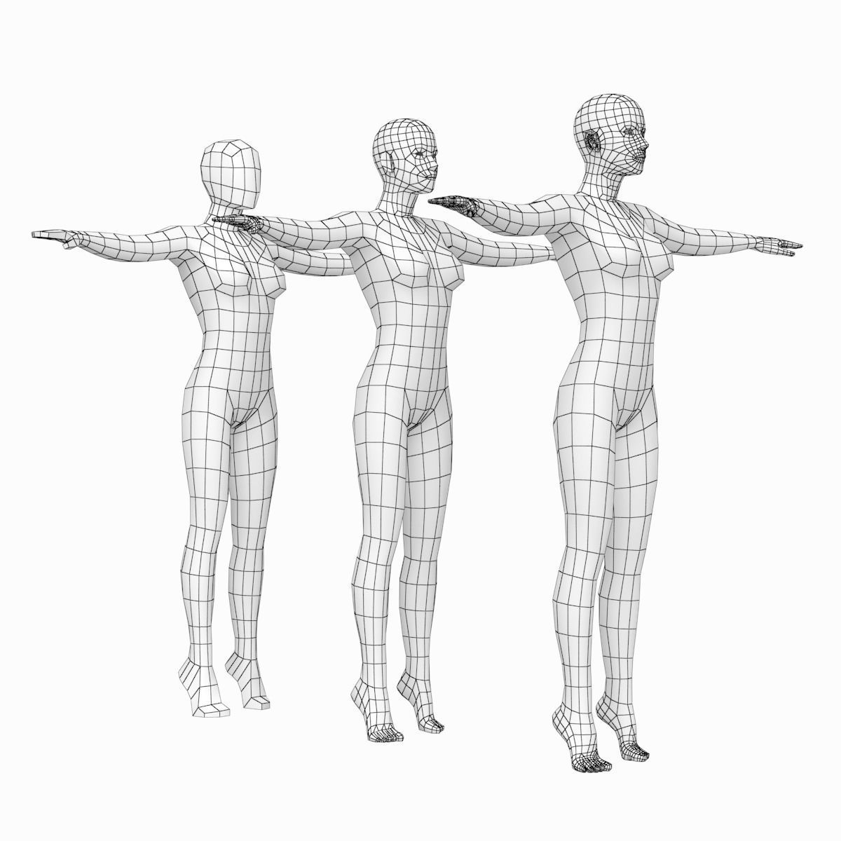 Natural Female and Male Base Mesh SUPER BUNDLE 3D model_18