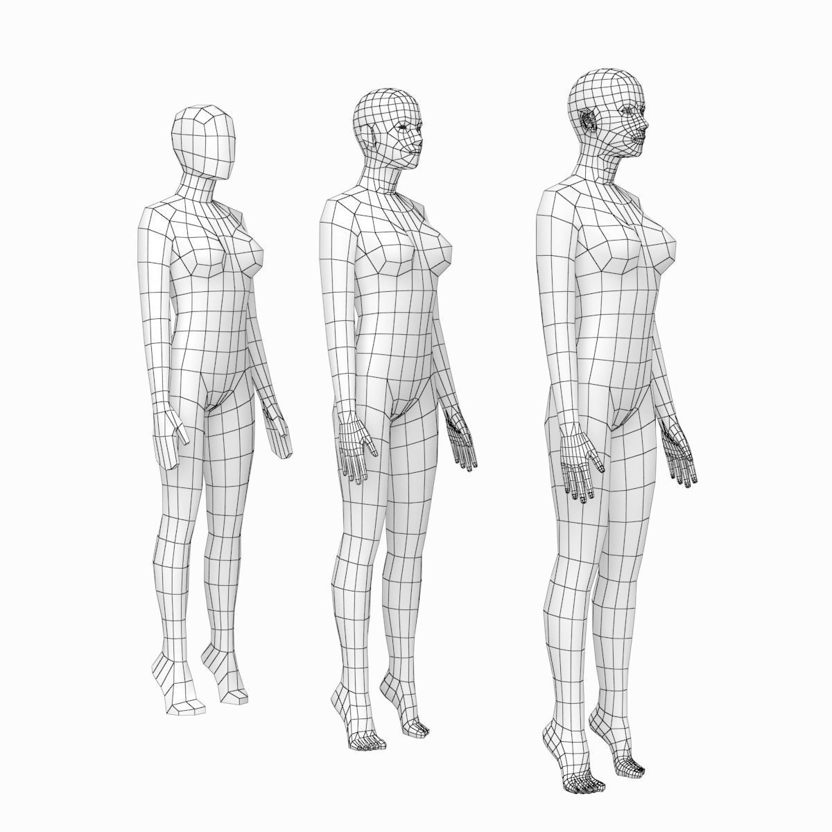 Natural Female and Male Base Mesh SUPER BUNDLE 3D model_16