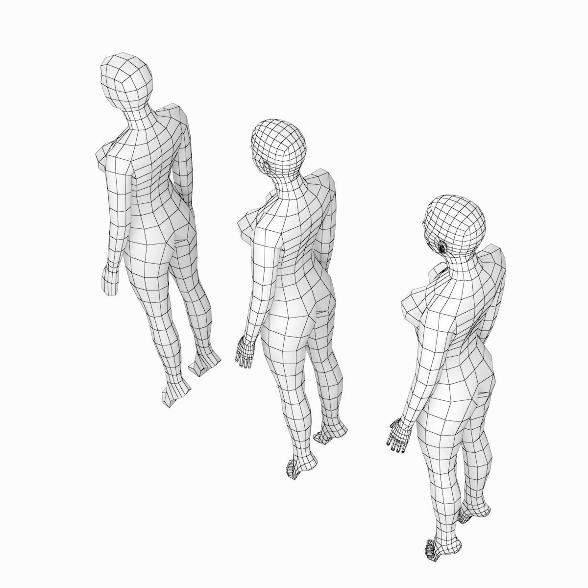 Natural Female and Male Base Mesh SUPER BUNDLE 3D model_30