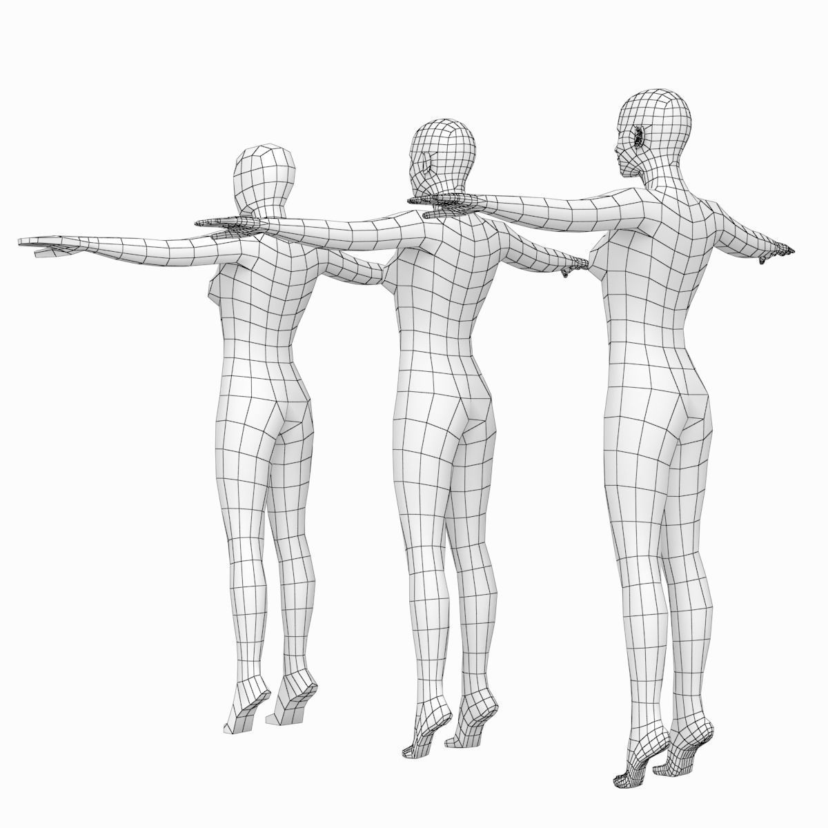 Natural Female and Male Base Mesh SUPER BUNDLE 3D model_19