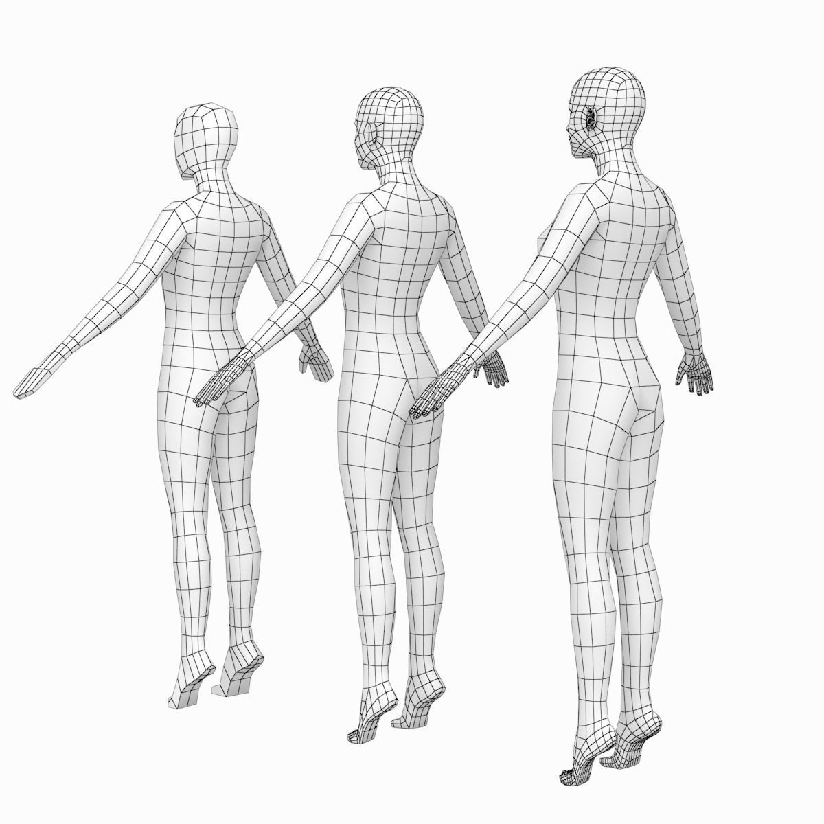 Natural Female and Male Base Mesh SUPER BUNDLE 3D model_15