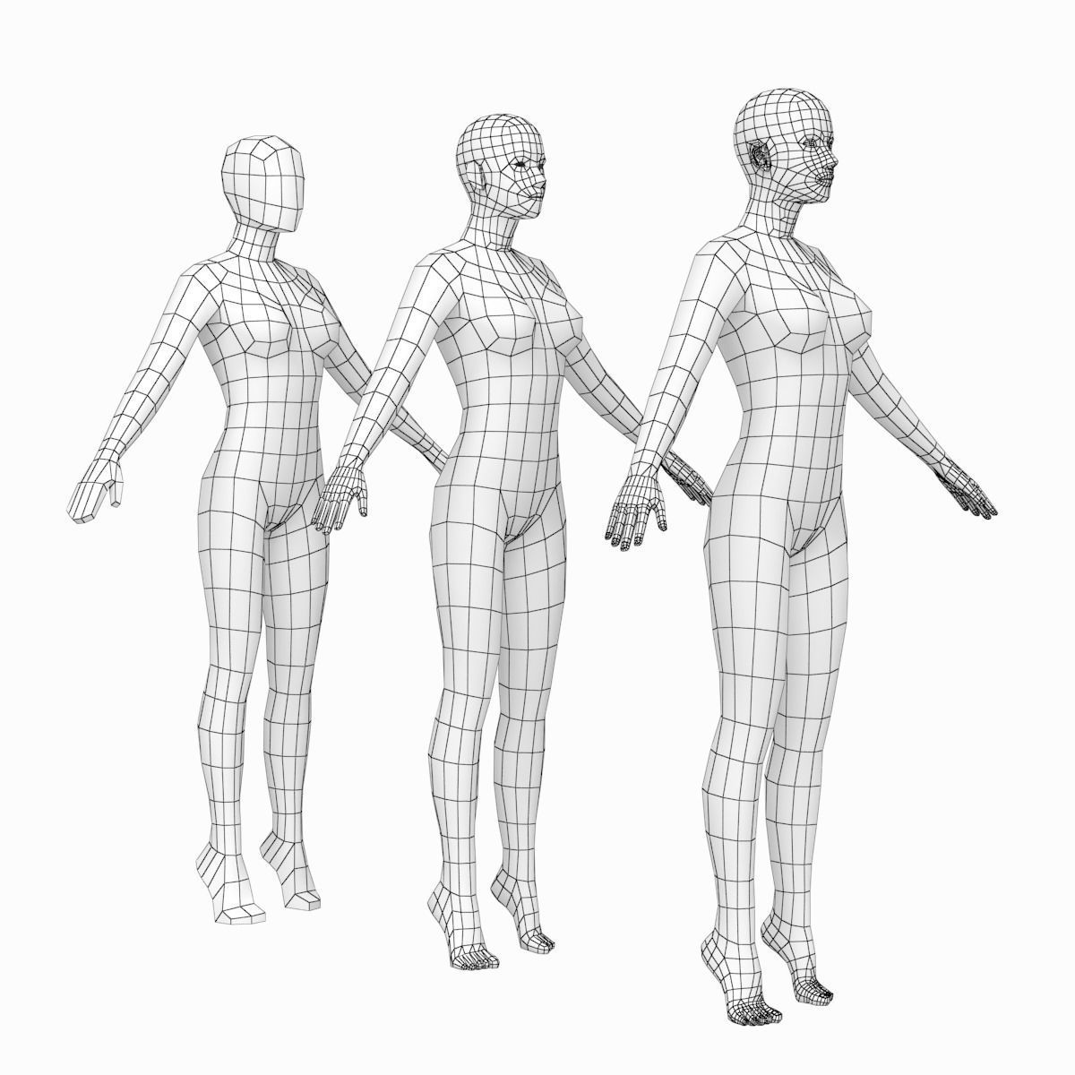 Natural Female and Male Base Mesh SUPER BUNDLE 3D model_14