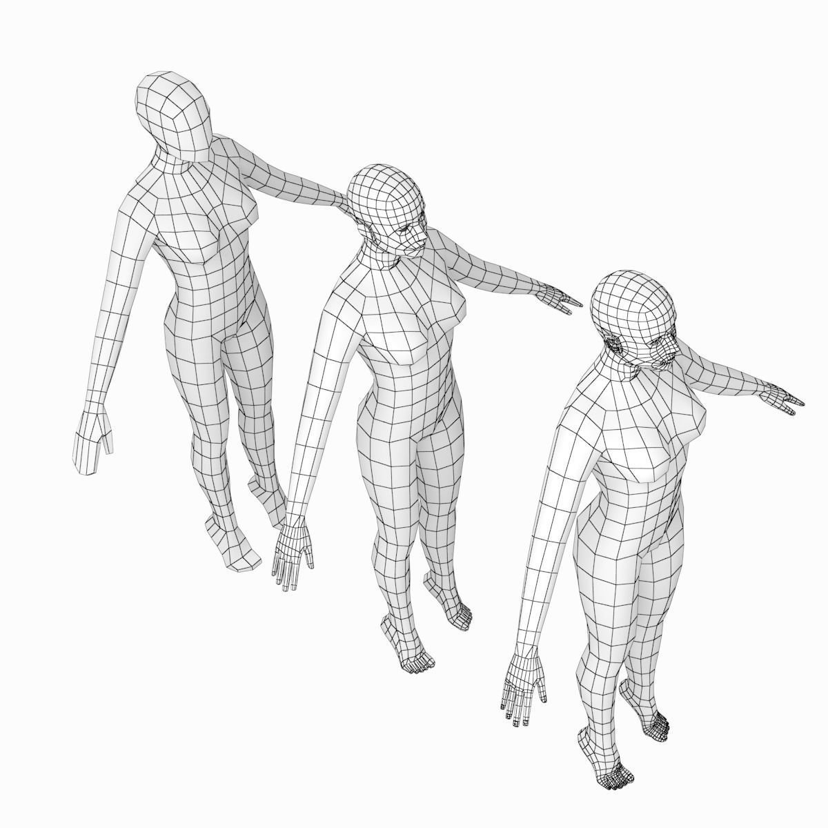 Natural Female and Male Base Mesh SUPER BUNDLE 3D model_27