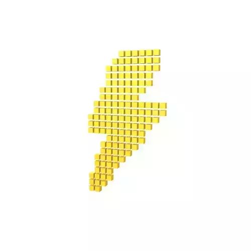 lightning Symbol Cube Style v1 002 Low-poly 3D model