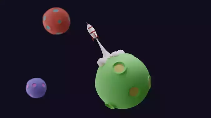 Cartoon Rockets 3D model