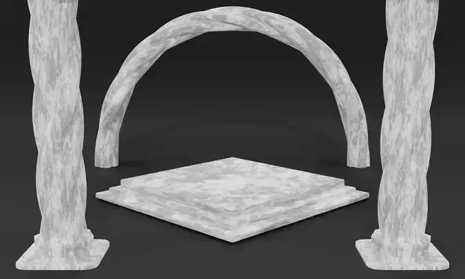 Minimal Podium with Pillars