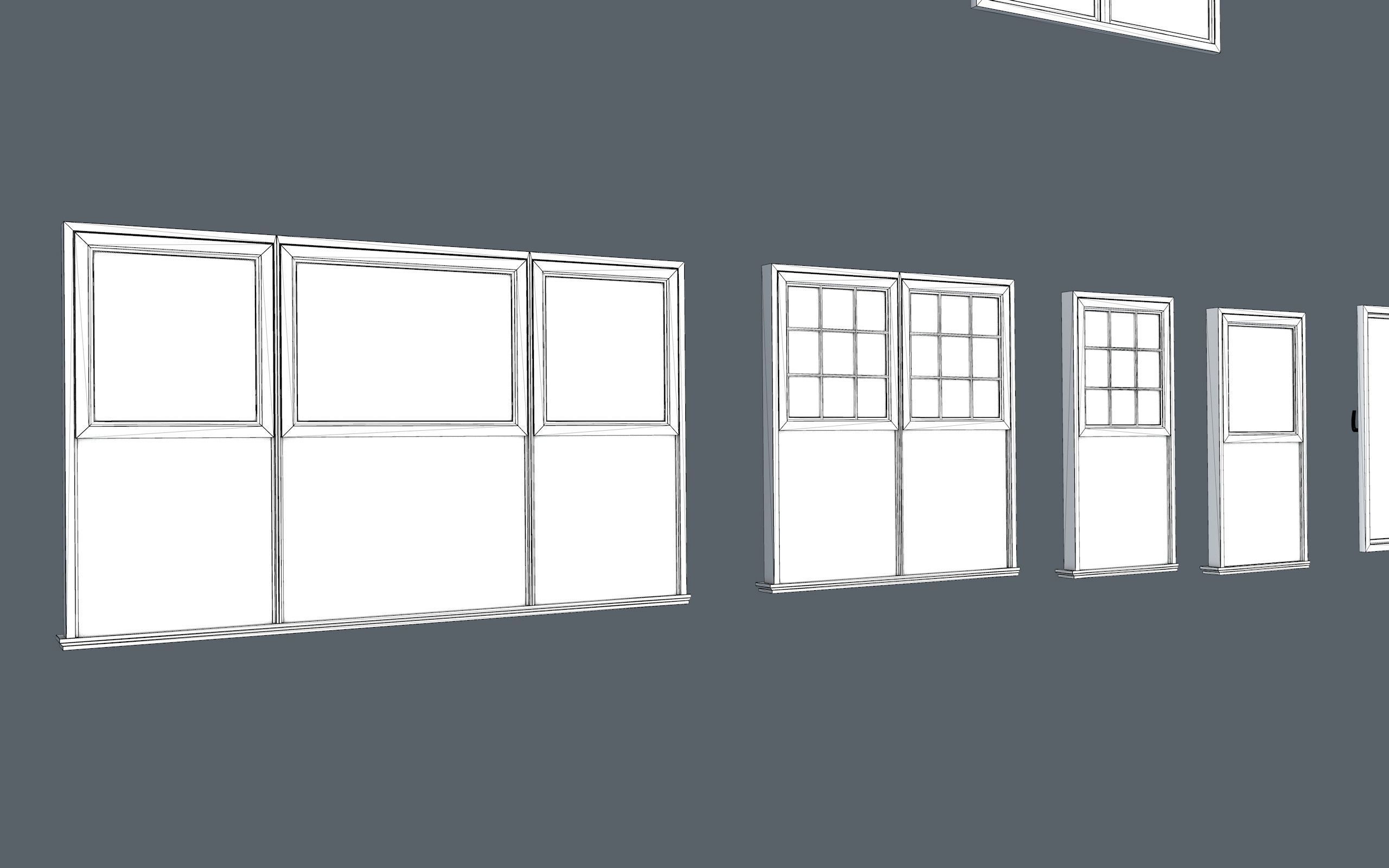 low-poly windows pack Low-poly 3D model_21