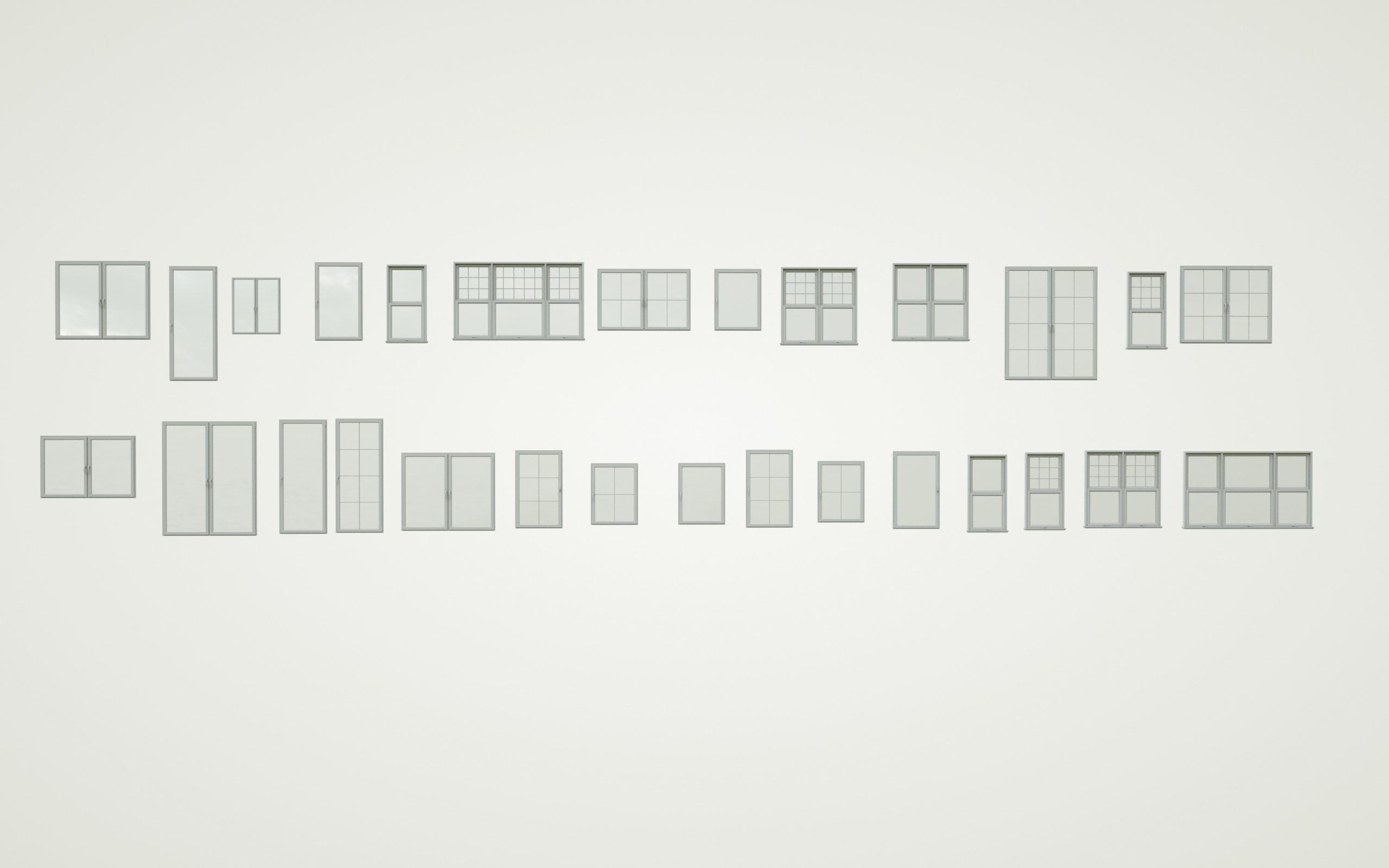 low-poly windows pack Low-poly 3D model_1