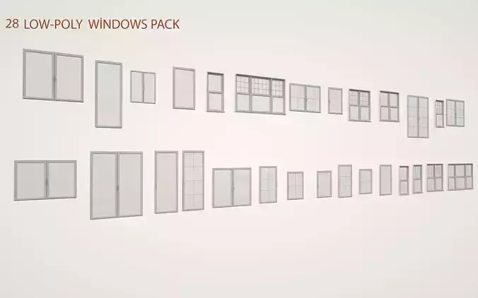 low-poly windows pack