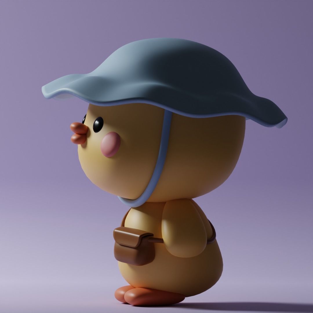 Cute Chick Low Poly 3d model Low-poly 3D model_3