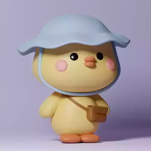 Cute Chick Low Poly 3d model