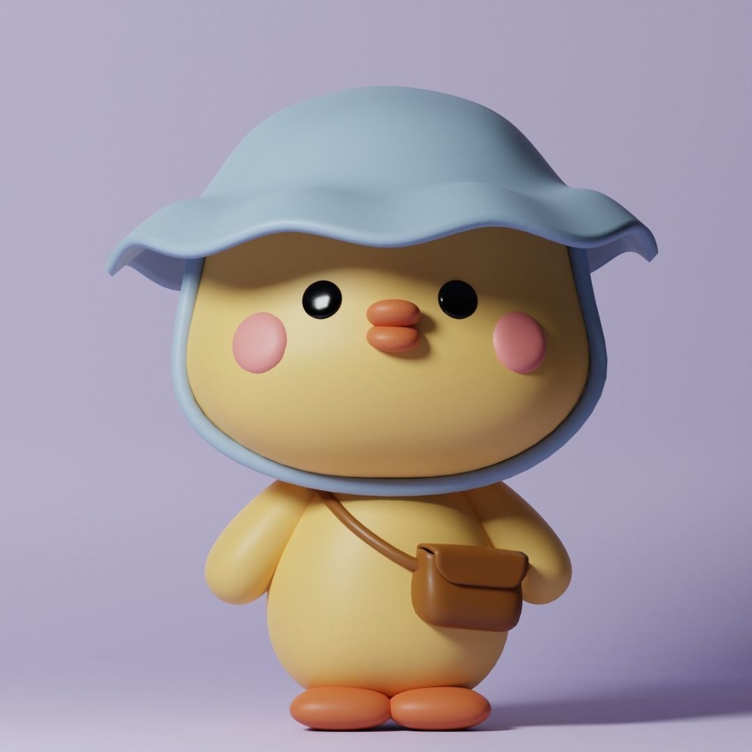 Cute Chick Low Poly 3d model Low-poly 3D model_2
