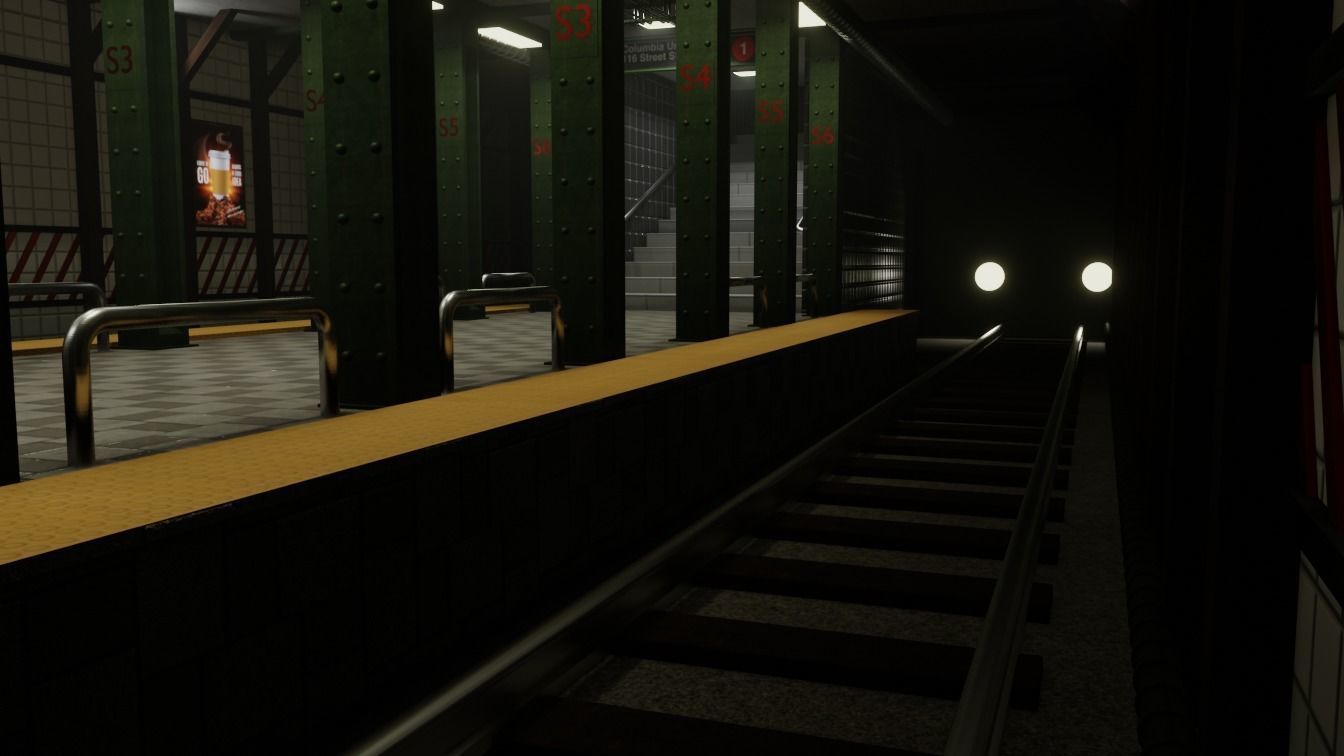 Subway Station Free low-poly 3D model_6