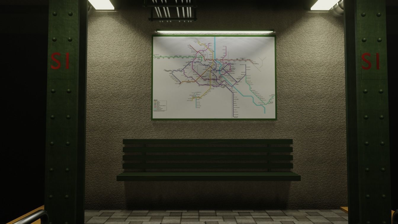 Subway Station Free low-poly 3D model_3