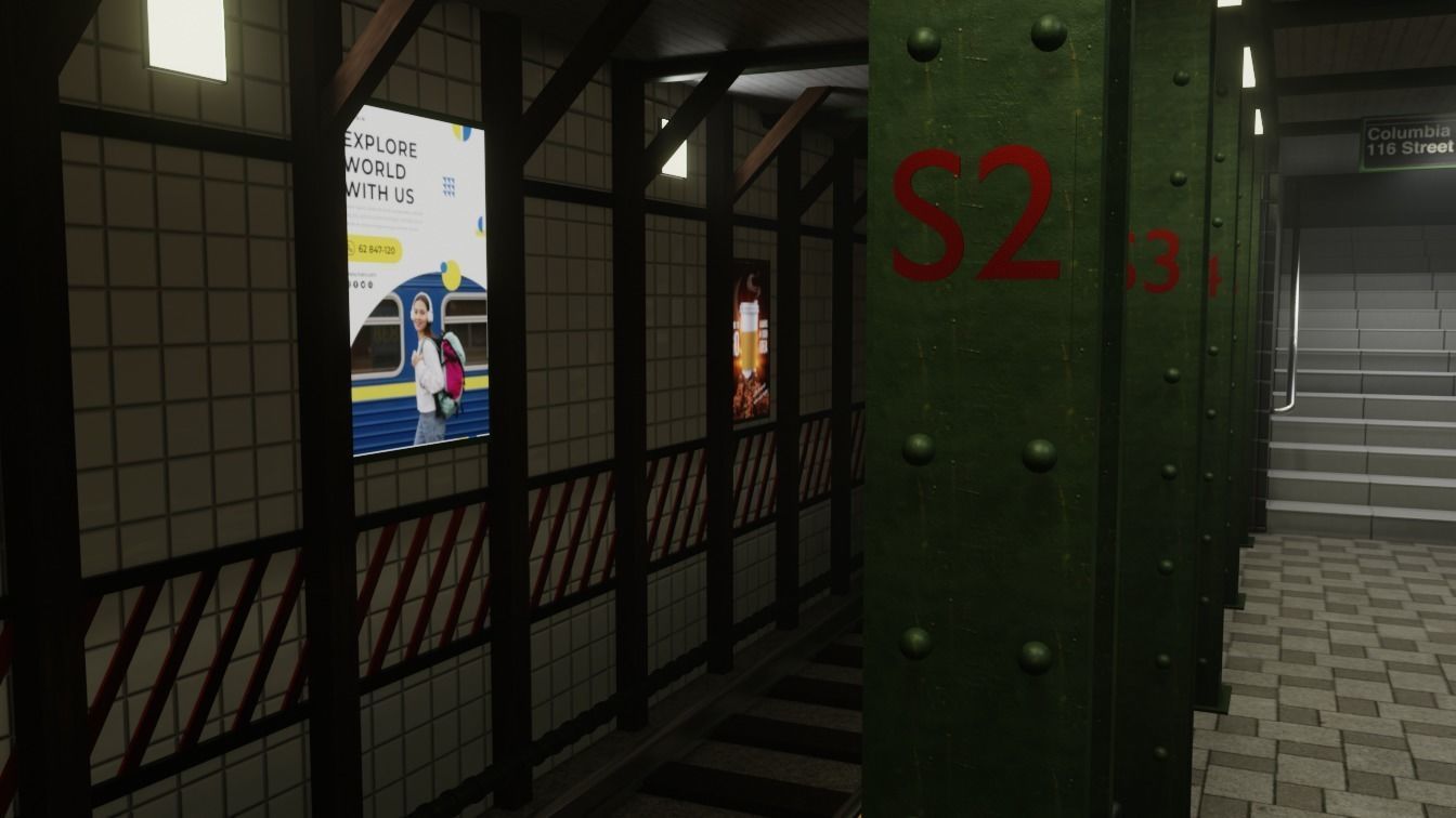 Subway Station Free low-poly 3D model_2