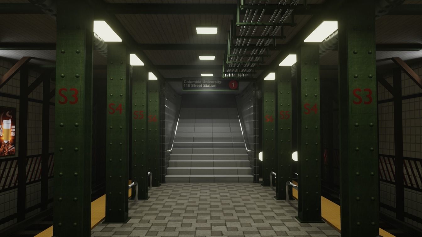 Subway Station Free low-poly 3D model_4