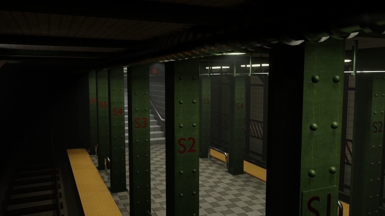 Subway Station Free low-poly 3D model_5