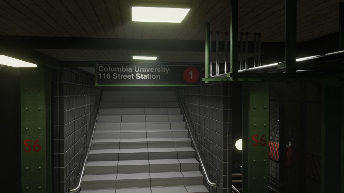 Subway Station Free low-poly 3D model_8
