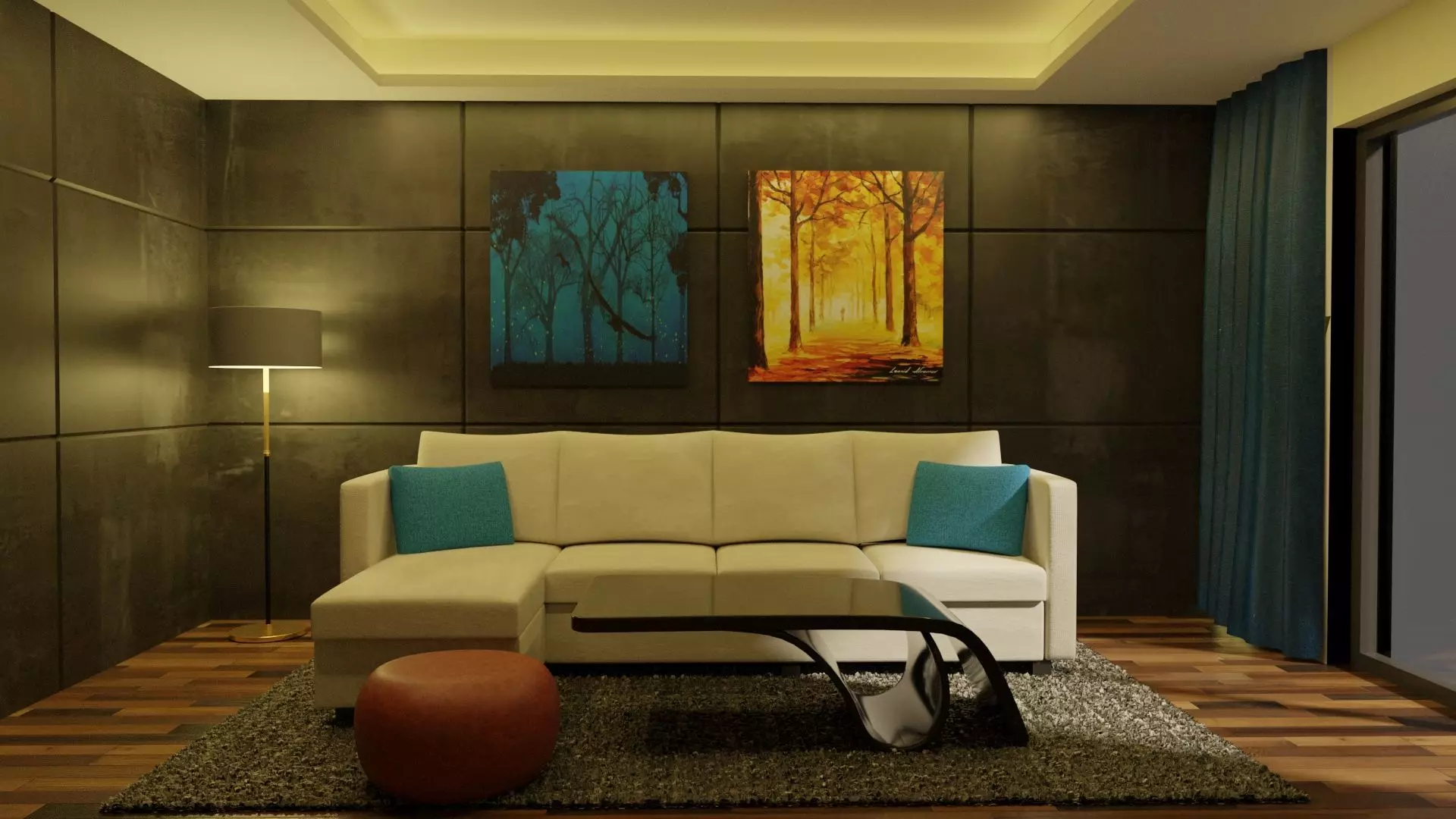 Modern Livingroom 3D print model_0