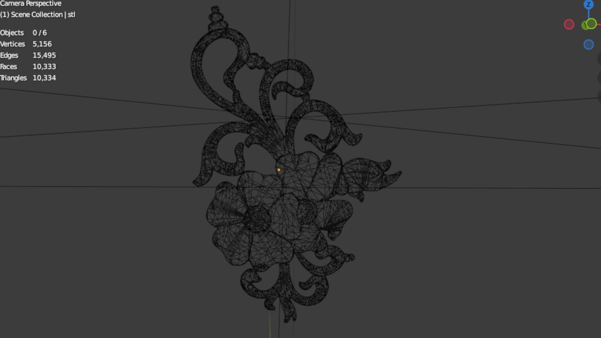 Classic carved decor ornament 343 3D model_6