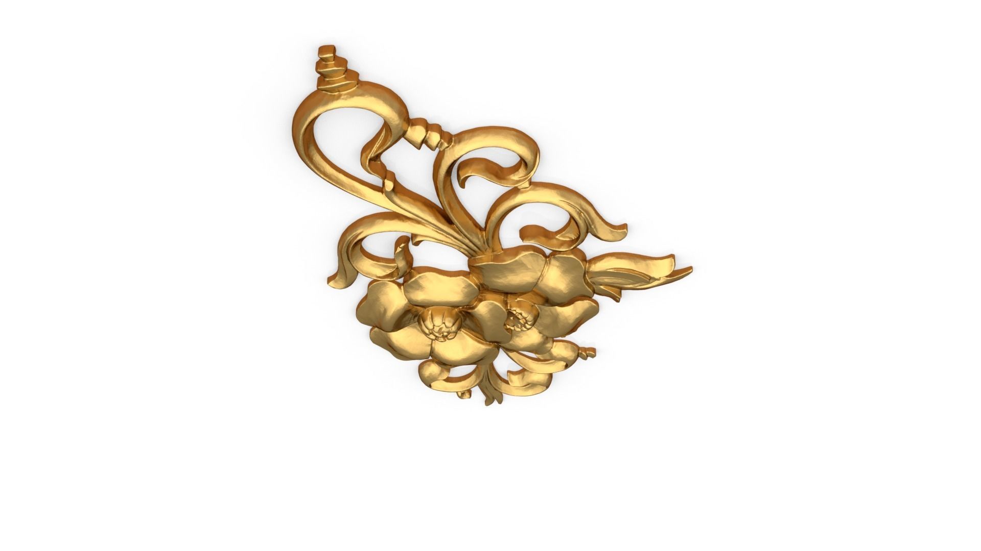 Classic carved decor ornament 343 3D model_4