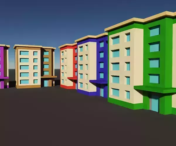 Voxel House Collection Models 9 Colors