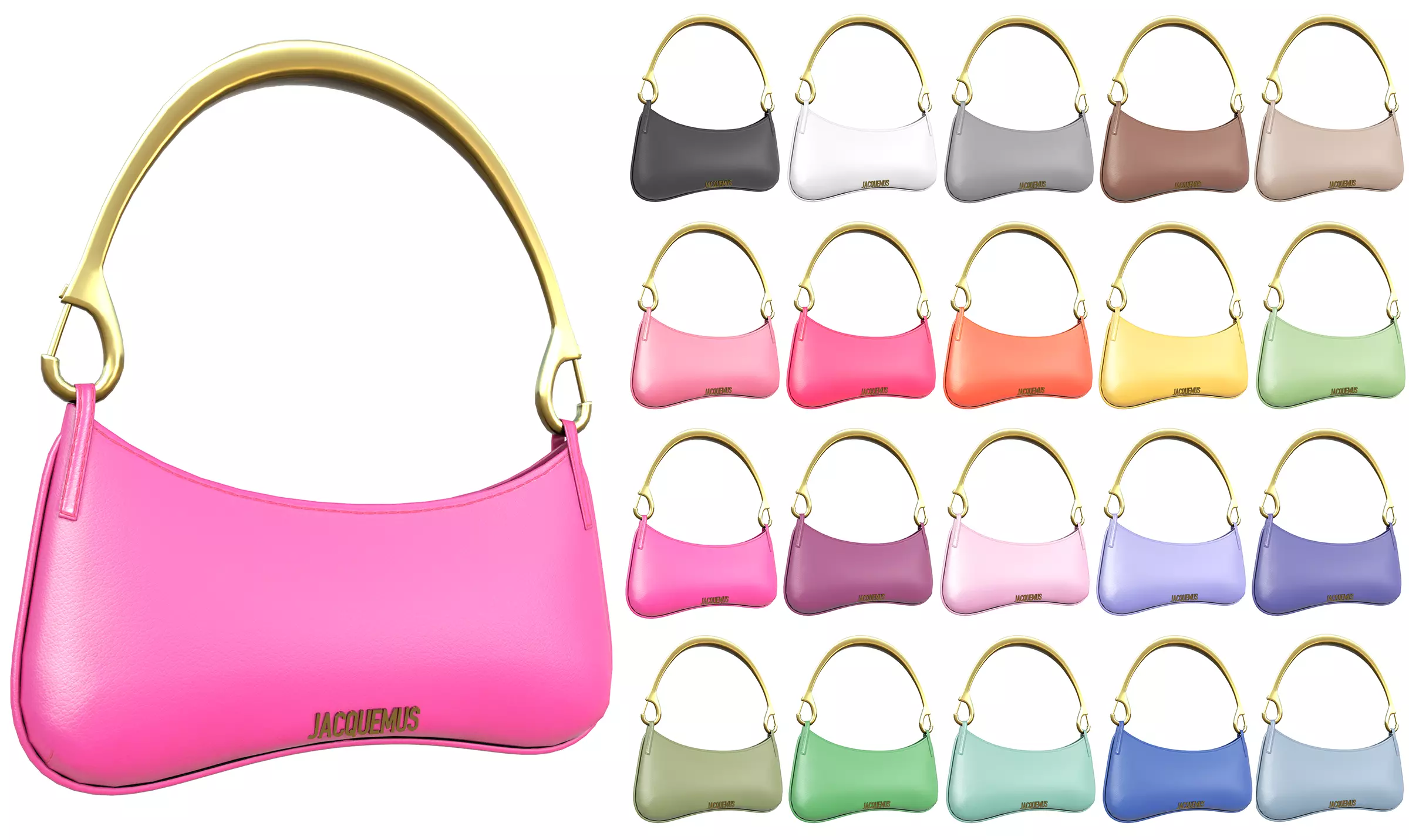 jacquemus le bisou mousqueton shoulder bag - 3D Model Low-poly 3D model