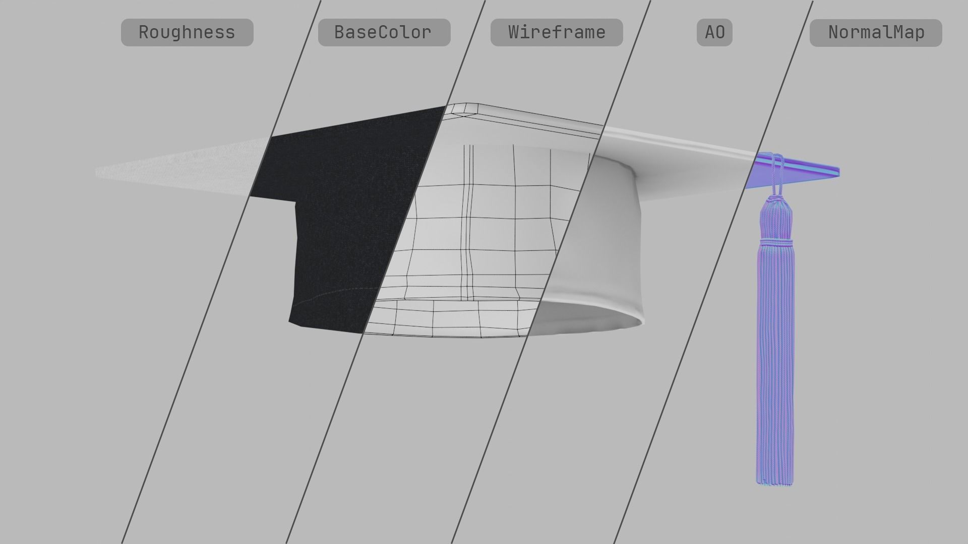 Academic Hat Free low-poly 3D model_1