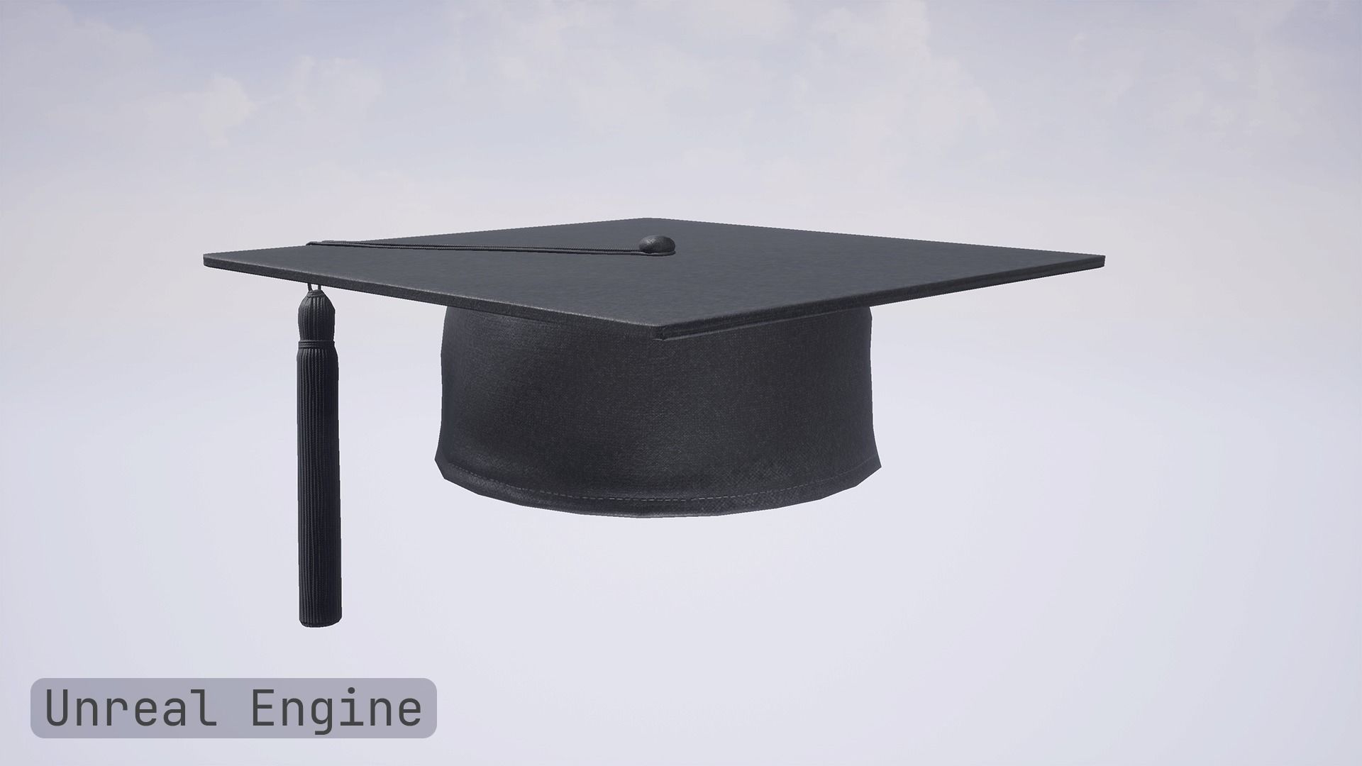 Academic Hat Free low-poly 3D model_16