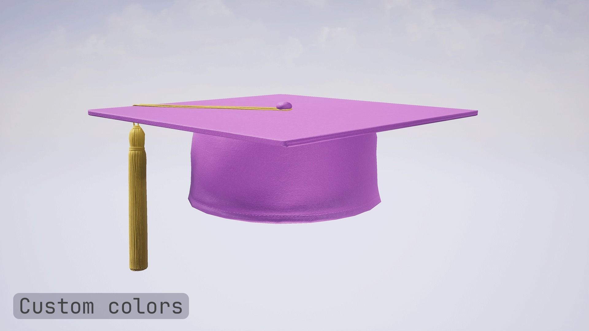 Academic Hat Free low-poly 3D model_21